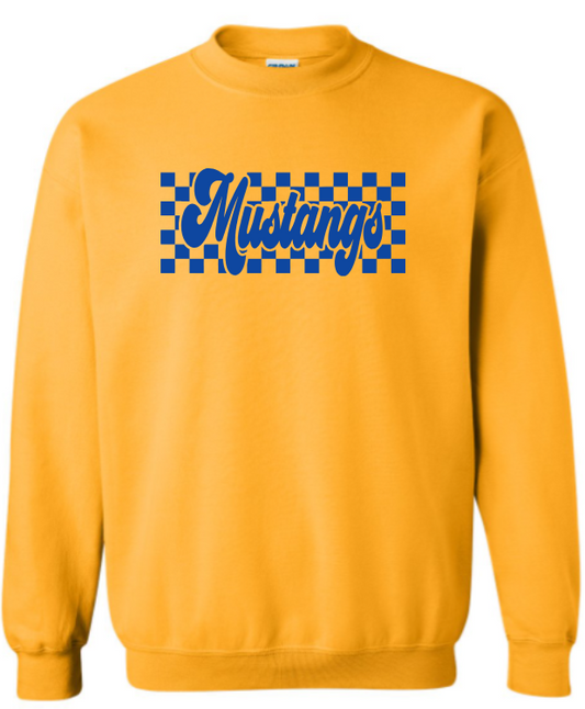 Marley Middle School Crew Neck Sweatshirt - Retro Checkered