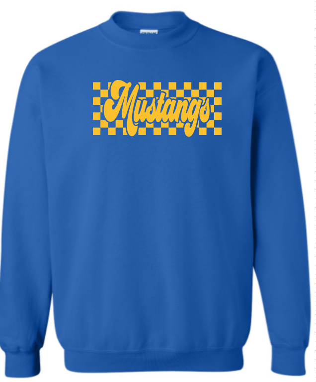 Marley Middle School Crew Neck Sweatshirt - Retro Checkered