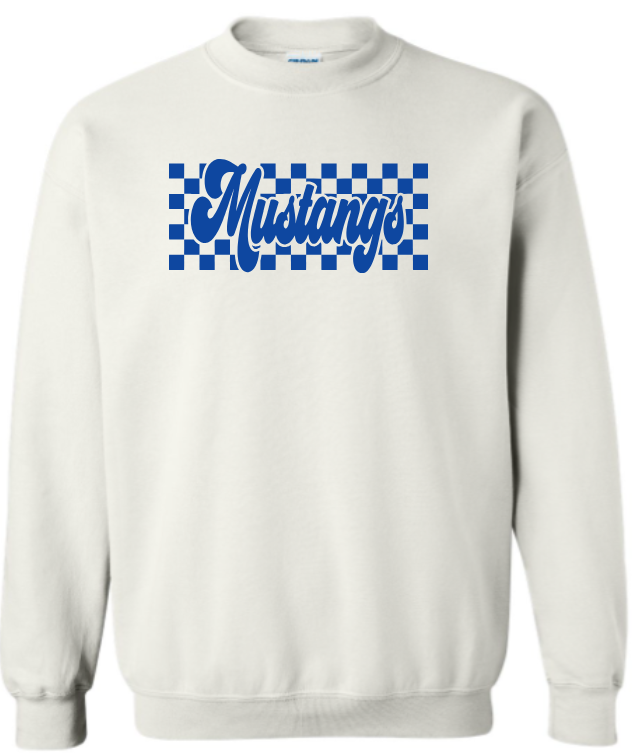 Marley Middle School Crew Neck Sweatshirt - Retro Checkered